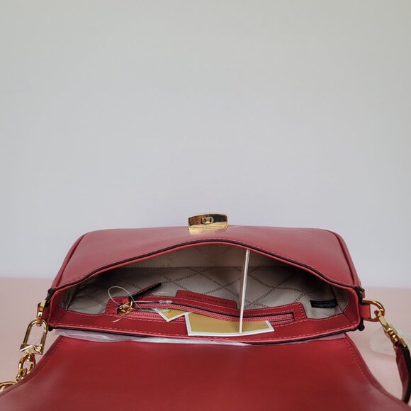 MICHAEL KORS Bradshaw Woven Smooth Leather Convertible Bag-Lt Berry Sorbet ⭐ - Picture 15 of 16